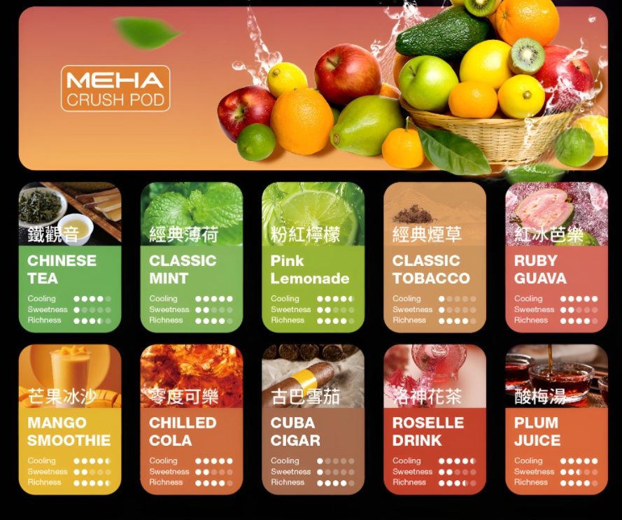 MEHA 魅嗨五代煙彈推薦|2.5ml 大容量・16 款口味|台灣現貨 2 魅嗨五代電子煙彈 Meha霧化彈 2.5ml大容量 多口味選擇 高品質安全體驗|MEHA 魅嗨五代煙彈推薦|2.5ml 大容量・16 款口味|台灣現貨
