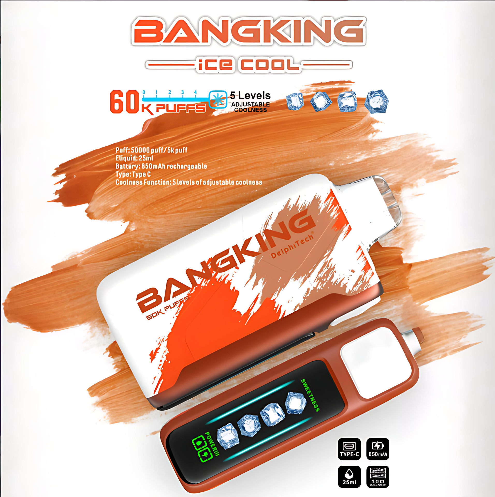拋棄式電子菸推薦|60000 口大口數懶人包(附單口成本對照表) 2 BANGKING Ice Cool 60000 口拋棄式電子菸,五檔涼度可調