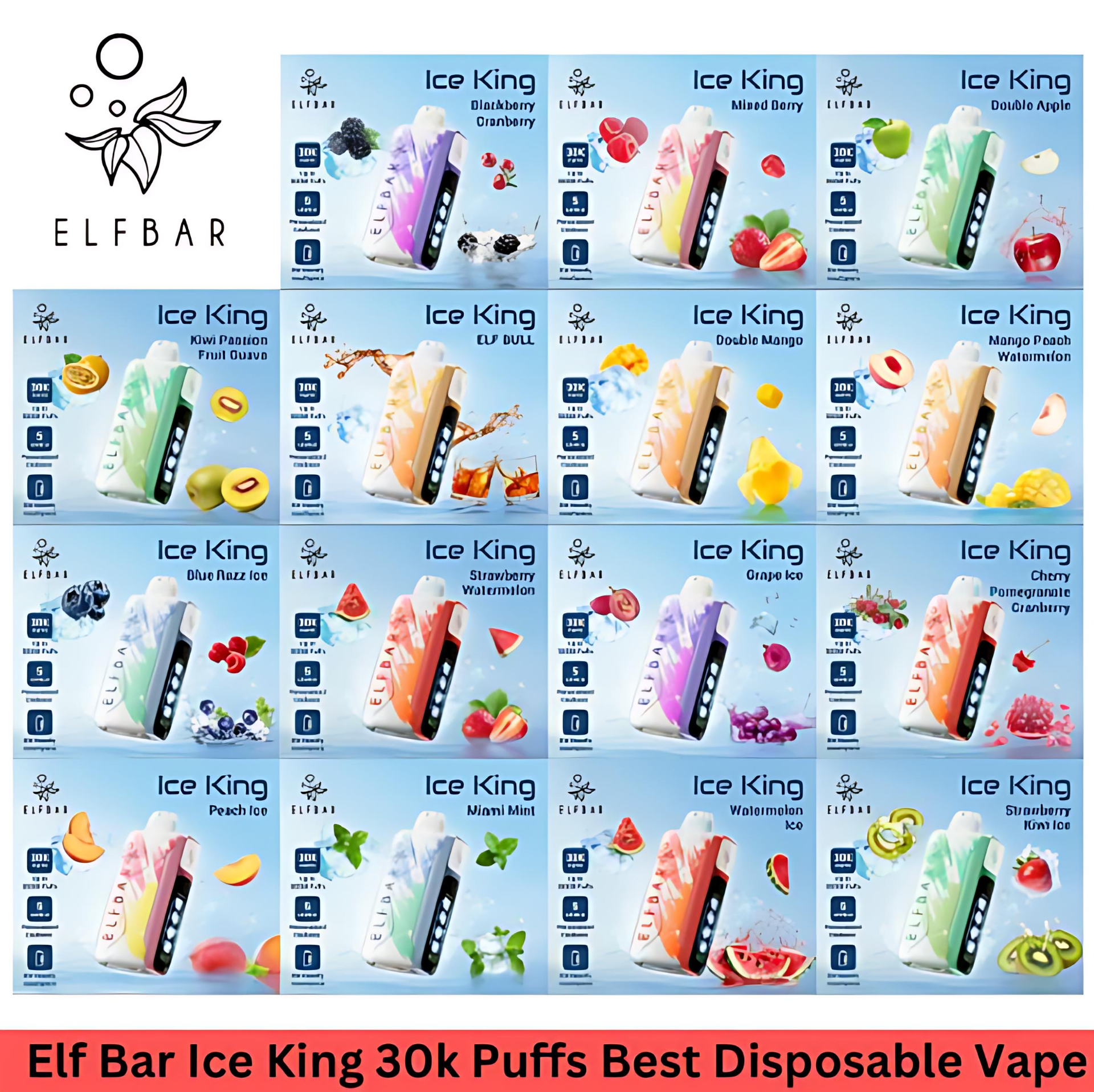 拋棄式電子菸推薦|60000 口大口數懶人包(附單口成本對照表) 3 ELFBAR Ice King 30K 拋棄式電子菸,五檔涼度調節